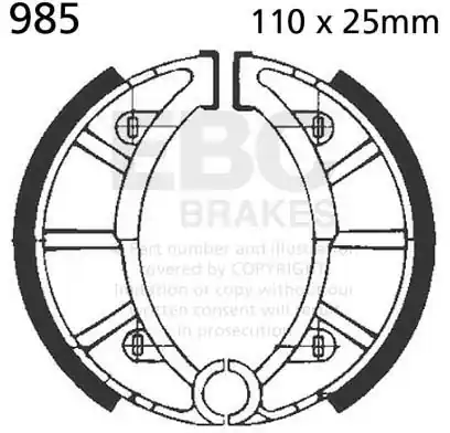 EBC - 985 - Brake Shoes - Geschikt voor diverse voertuigen Plaats Bestelling