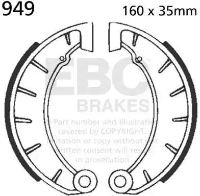 EBC - 949 - Brake Shoes - Kwaliteit en Betrouwbaarheid Beperkt Aanbod