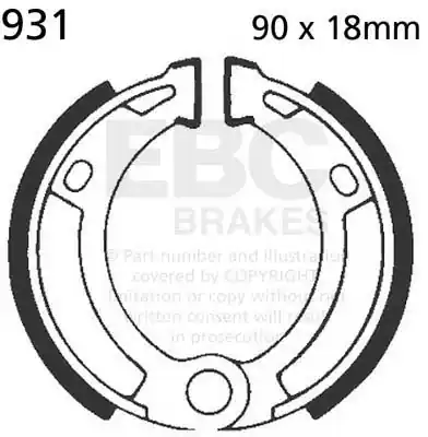 Uitverkoop EBC - 931 - Brake Shoes - Hoge kwaliteit