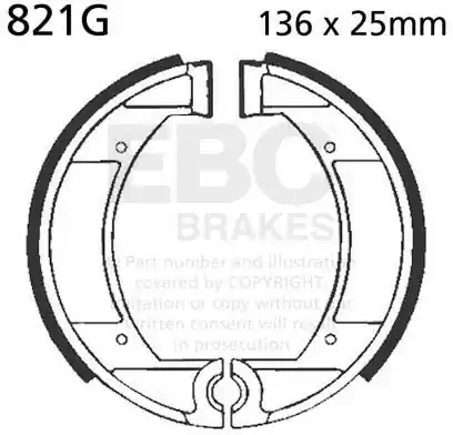 Budget EBC - 821G - Brake Shoes - Kwaliteitsremvoeringen