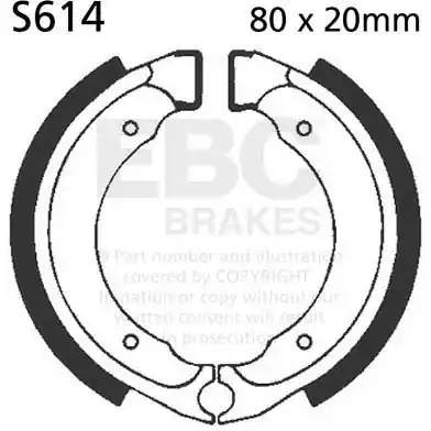 Voordeelprijs EBC - S614 - Brake Shoes - Hoge kwaliteit remschoenen