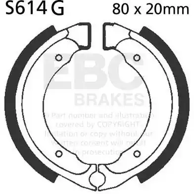 Topkwaliteit EBC - S614G - Brake Shoes - Hoge kwaliteit remschoenen