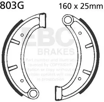 Laatste Versie EBC - 803G - Brake Shoes - Geen specifieke merken of modellen