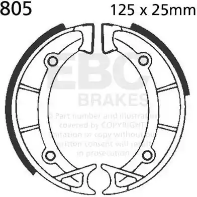 Trendy EBC - 805 - Brake Shoes - Kwalitatieve remschoenen