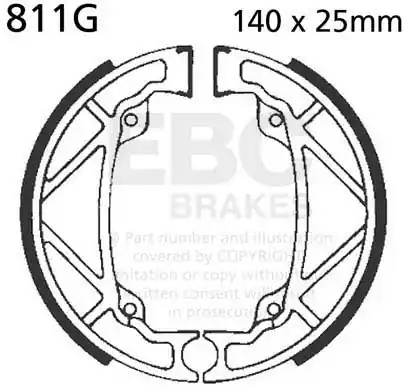 Betaalbaar EBC - 811G - Brake Shoes - Compatibel met diverse voertuigen