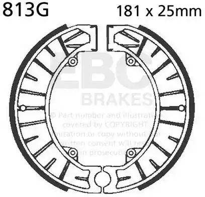 Goedkoop EBC - 813G - Brake Shoes - Hoogwaardige remschoenen