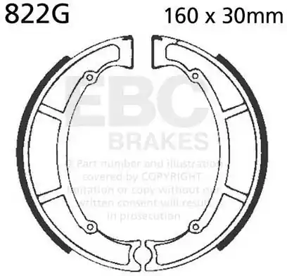 Premium EBC - 822G - Brake Shoes - Geschikt voor diverse voertuigen