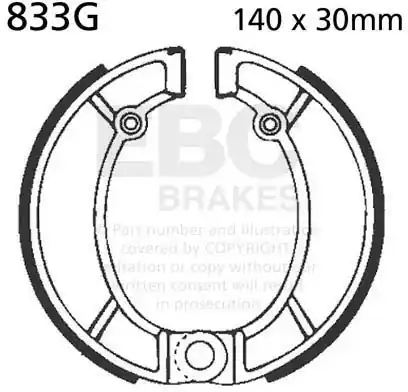 Koop Online EBC - 833G - Brake Shoes - Geen specifieke merken