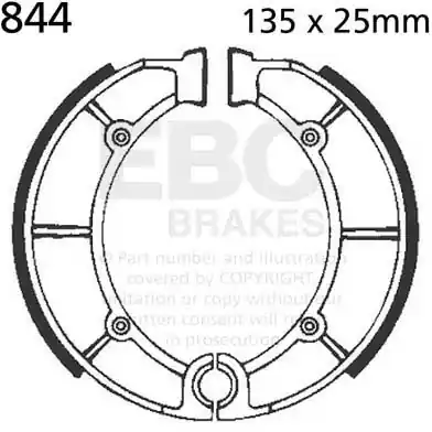 Wereldwijde Verzending EBC - 844 - Brake Shoes - Hoge Kwaliteit