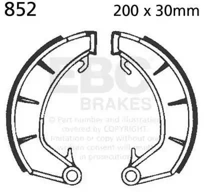 EBC - 852 - Brake Shoes - Compatibiliteit: Geen specifieke merken of modellen Gratis Retour