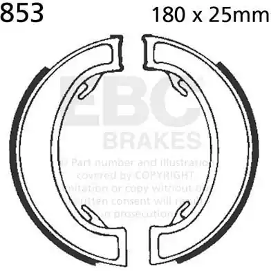 Uitverkoop EBC - 853 - Brake Shoes - Geen specifieke compatibiliteit