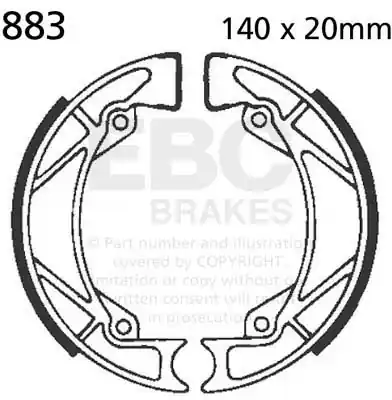 EBC - 883 - Brake Shoes - Kwaliteitsremvoering Fabrieksprijs