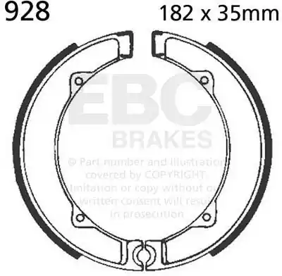 Wereldwijde Verzending EBC - 928 - Brake Shoes - Geen specifieke compatibiliteit