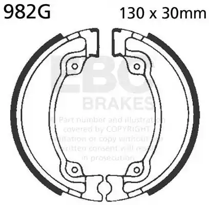Budget EBC - 982G - Brake Shoes - Compatibiliteit: Geen specifieke merken of modellen