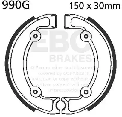 EBC - 990G - Brake Shoes - Hoogwaardige remvoering Seizoensaanbieding