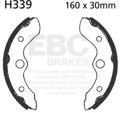 EBC - H339 - Brake Shoes - Hoge kwaliteit remschoenen Gratis Retour