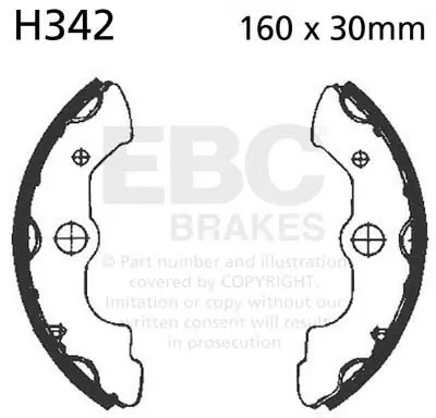 EBC - H342 - Brake Shoes - Kwaliteit en Betrouwbaarheid Professioneel