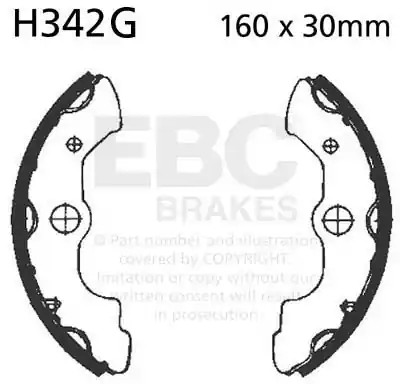 EBC - H342G - Brake Shoes - Hoge kwaliteit remschoenen Laatste Versie