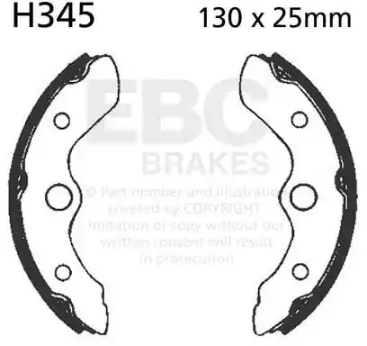 Topkwaliteit EBC - H345 - Brake Shoes - Kwaliteit en prestaties