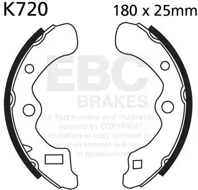 Betrouwbaar EBC - K720 - Brake Shoes - Geen specifieke merken of modellen