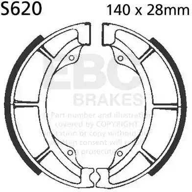 Exclusief EBC - S620 - Brake Shoes - Geen specifieke merken of modellen