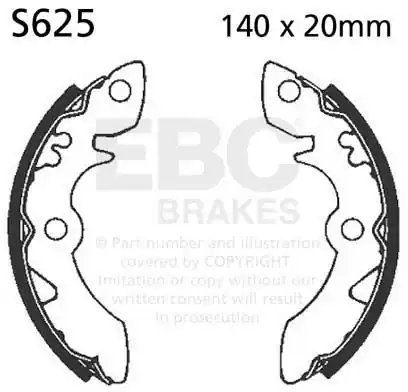 EBC - S625 - Brake Shoes - Kwaliteit en Betrouwbaarheid Betrouwbaar