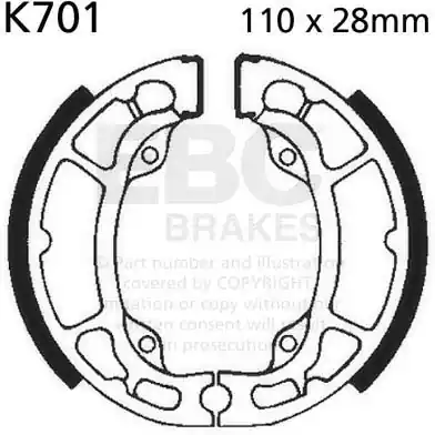 Betaalbaar EBC - K701 - Brake Shoes - Geen specifieke compatibiliteit