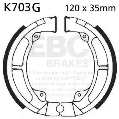 Exclusief EBC - K703G - Brake Shoes - Geen specifieke merken of modellen