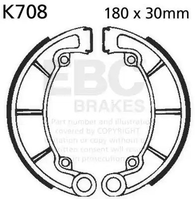 In De Mode EBC - K708 - Brake Shoes - Hoge kwaliteit