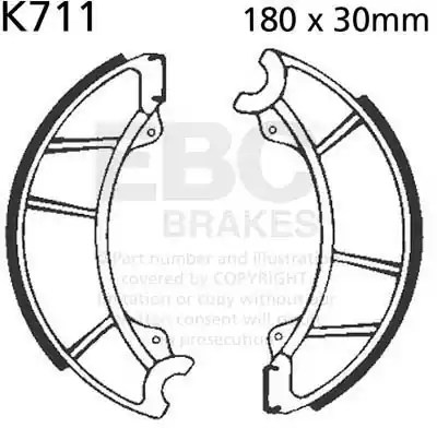 Nu Kopen EBC - K711 - Brake Shoes - Geen specifieke merken of modellen