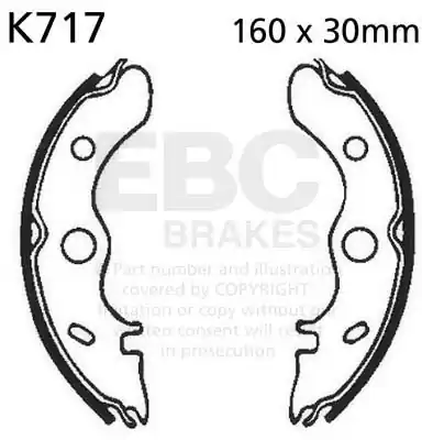 Finale Uitverkoop EBC - K717 - Brake Shoes - Geen specifieke compatibiliteit