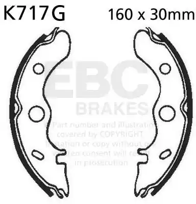 Bulkbestelling EBC - K717G - Brake Shoes - Geschikt voor diverse voertuigen