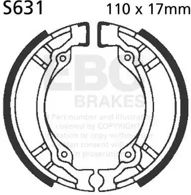 Gecertificeerd EBC - S631 - Brake Shoes - Hoge kwaliteit remschoenen