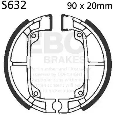 Professioneel EBC - S632 - Brake Shoes - Hoge kwaliteit remschoen