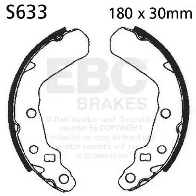 EBC - S633 - Brake Shoes - Hoge kwaliteit remvoering Hete Deal