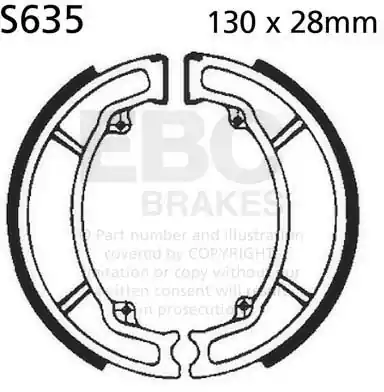 Shop Nu EBC - S635 - Brake Shoes - Geen specifieke compatibiliteit