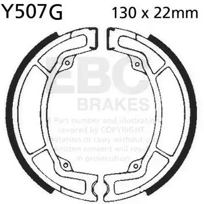Garantie Inbegrepen EBC - Y507G - Brake Shoes - Geen specifieke compatibiliteit