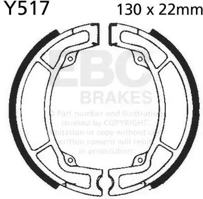 EBC - Y517 - Brake Shoes - Hoge kwaliteit Finale Uitverkoop