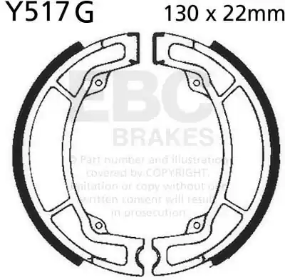 Luxe EBC - Y517G - Brake Shoes - Universele compatibiliteit