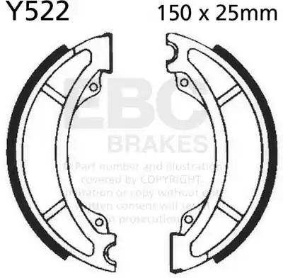 Finale Uitverkoop EBC - Y522 - Brake Shoes - Geen specifieke compatibiliteit