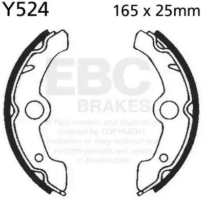 EBC - Y524 - Brake Shoes - Kwaliteit en Betrouwbaarheid Veilige Betaling