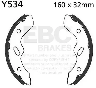 EBC - Y534 - Brake Shoes - Kwalitatieve remschoenen Lage Kosten