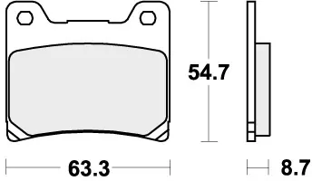 Lage Kosten SBS - 555DCC - Brake Pads - Organisch Racing