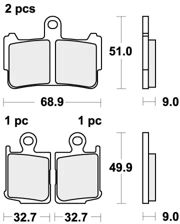 Betaalbaar SBS - 869HS BRAKE PADS SINTER - Brake Pads - STREET