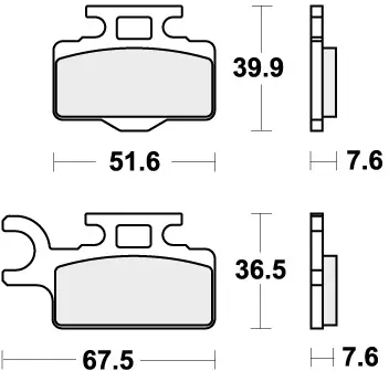 Trendy SBS - 752CS BRAKE PADS ORGANIC - Brake Pads - OFF ROAD