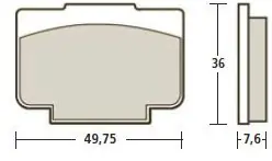 BREMBO - H38 BRAKE PAD SINTER RACING - Brake Pads - ROAD RACING - SHAPE Y - SINGLE PAD Nu Kopen