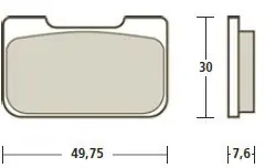 BREMBO - H38 BRAKE PAD SINTER RACING - Brake Pads - ROAD RACING, SHAPE W, SINGLE PAD Superprijs