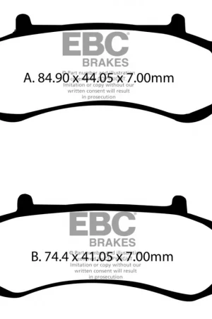 Koop Online EBC - SFA707 - Brake Pads - Organisch