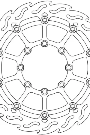 Budget MOTO MASTER - FLAME FLOATING ALU DISC 320 - Brake Discs - Voor MM Supermoto 4-Piston Caliper