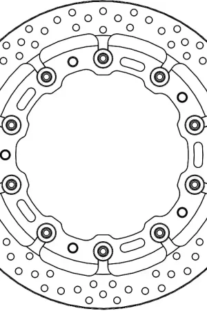 Laatste Versie MOTO MASTER - HALO T-FLOATER ALU DISC 320 - Brake Discs - Voor Race Gebruik